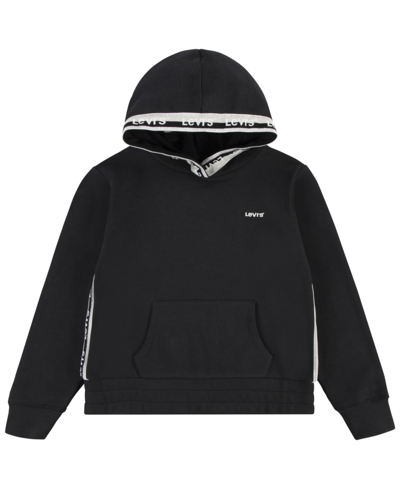 Levi's Kids' Logo-embroidered Long-sleeved Hoodie In Black