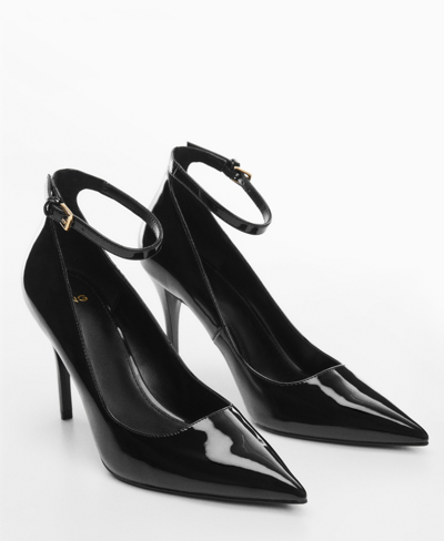 Mango Patent Leather Effect Heel Shoe Black