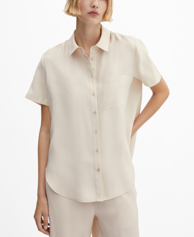 MANGO WOMEN'S SHORT-SLEEVE BUTTON-DOWN SHIRT