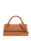 JACQUEMUS BROWN LE CHIQUITO LONG LEATHER TOP HANDLE BAG