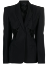 Mugler Single-breasted One Button Jacket In Black