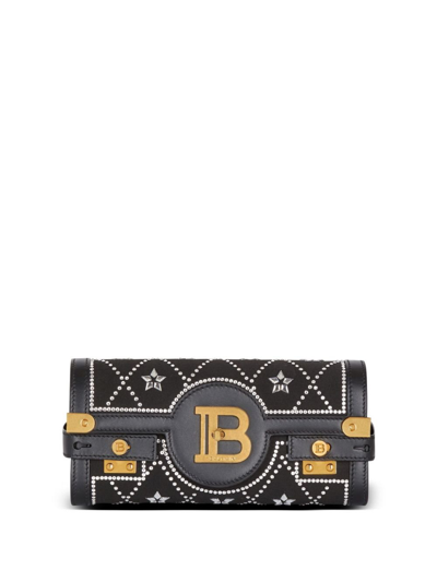Balmain Black B-buzz 23 Crystal-embellished Clutch Bag