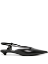 Proenza Schouler Slash Patent-leather Slingback Point-toe Pumps In Black