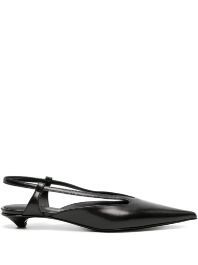 Proenza Schouler Black Point 20 Leather Slingback Pumps