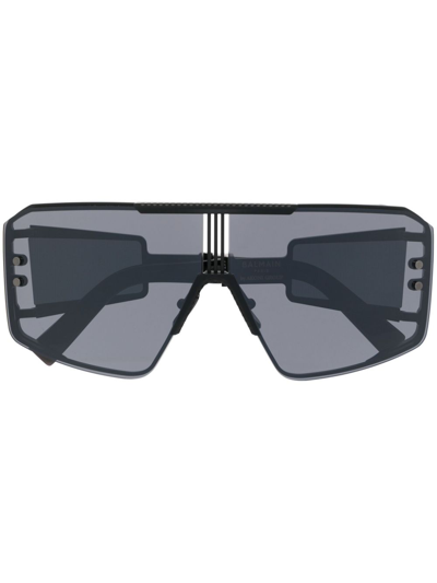 Balmain Eyewear Le Masque Tinted Aviator Sunglasses In Black