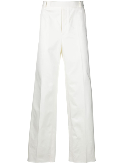 Thom Browne White Straight-leg Trousers In Neutrals