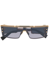 Balmain Wonderboy Iii Rectangle-frame Sunglasses In Black