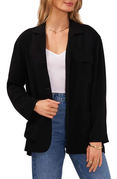 Vince Camuto Slouchy Patch Pocket Jacket In Rich Black