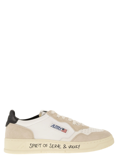 Autry Medalist Low Leather And Suede Sneakers In White