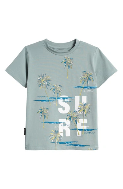 Tiny Tribe Kids' Surf Graphic T-shirt In Chalk Blue