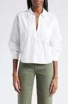Veronica Beard Khai Cotton-blend Poplin Shirt In White