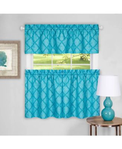 Achim Colby Window Curtain Tier Valance Sets In Turquoise