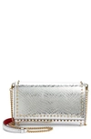 Christian Louboutin Paloma Leather Clutch Bag In M658 Silver/ Gold
