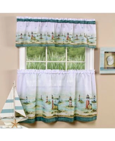 Achim Hamptons Tier Valance Window Curtain Sets In Sand