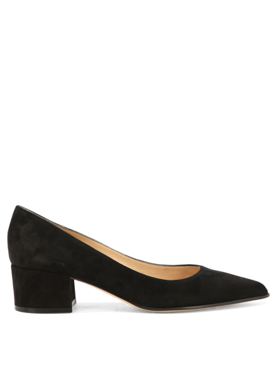 Gianvito Rossi Women's Piper 45mm Suede Block Heel Pumps In Black