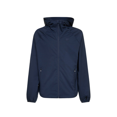 Kenzo K Tiger Hooded Windbreaker Jacket In Blue