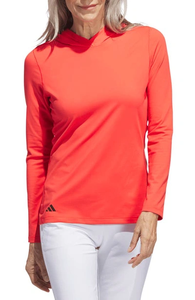 Adidas Golf Performance Golf Hoodie In Bright Red Mel.