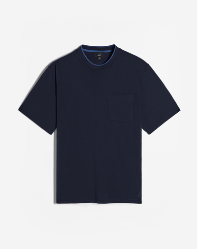 Dunhill Micro Pique Cotton Silk T-shirt In Black