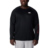 Columbia Black Arkansas Razorbacks Big & Tall Pfg Terminal Tackle Omni-shade Raglan Long Sleeve T-sh In Black