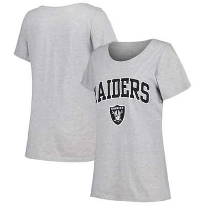 Fanatics Branded Heather Gray Las Vegas Raiders Plus Size Arch Over Logo T-shirt