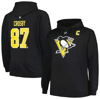 PROFILE PROFILE SIDNEY CROSBY BLACK PITTSBURGH PENGUINS BIG & TALL NAME & NUMBER PULLOVER HOODIE