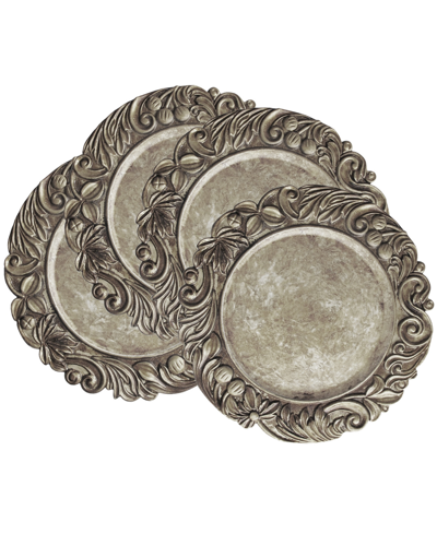 American Atelier Serveware Cantera Charger Plates Set Of 4 In Silver