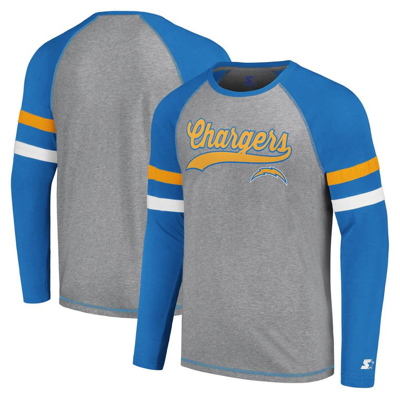 Starter Gray/powder Blue Los Angeles Chargers Kickoff Raglan Long Sleeve T-shirt