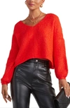 Vici Collection Egremont V-neck Crop Sweater In Orange