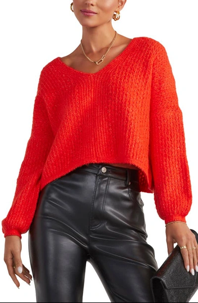 Vici Collection Egremont V-neck Crop Sweater In Orange