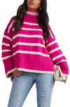 VICI COLLECTION EVELYN STRIPE TURTLENECK SWEATER