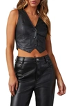 VICI COLLECTION LISTEN CLOSELY CROP FAUX LEATHER VEST