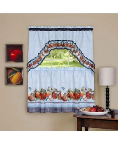 Achim Golden Delicious Printed Curtain Sets In Ice Blue