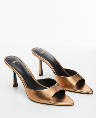 Mango Women's Heel Non-structured Sandals In Copper