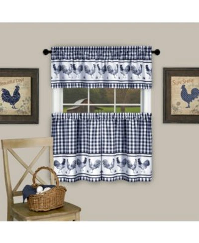 Achim Barnyard Curtain Tiers Valances In Navy