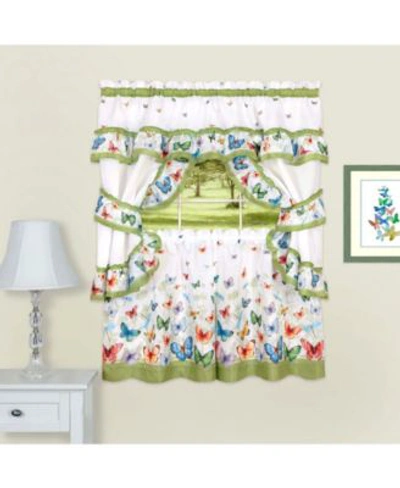 Achim Butterflies Printed Cottage Window Curtain Sets In Green