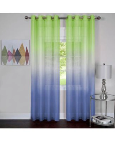 Achim Rainbow Single Grommet Window Curtain Panels In Blue