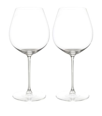 Riedel Set Of 2 Veritas Old World Pinot Noir Glasses In Clear