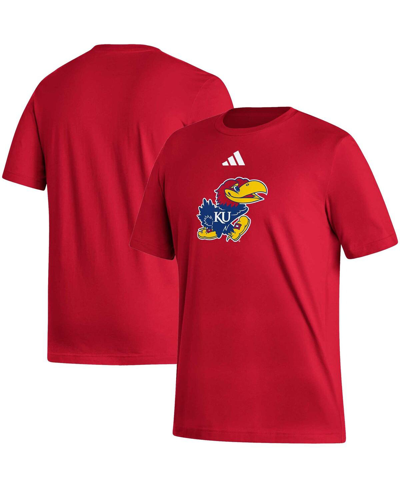 Adidas Originals Men's Adidas Red Kansas Jayhawks Logo Fresh T-shirt