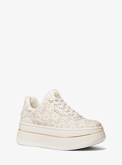 Michael Kors Hayes Empire Signature Logo Platform Sneaker In Natural