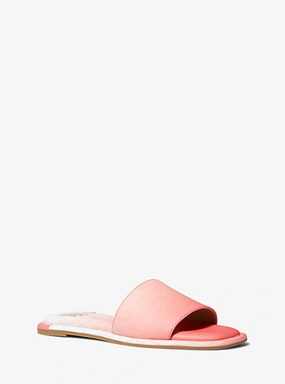 Michael Kors Hayworth Ombré Logo Slide Sandal In Pink