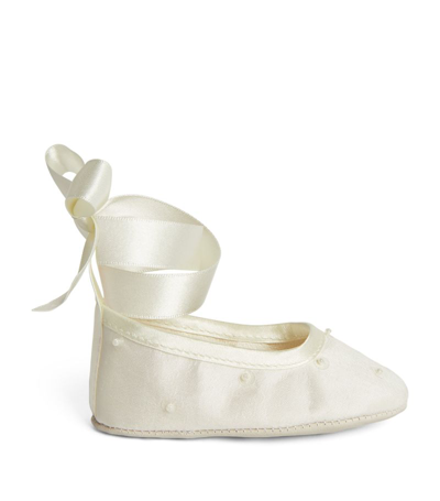 Sarah Louise Ribbon-tie Shoes In Ivory
