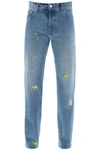 CASABLANCA EMBROIDERED STRAIGHT JEANS