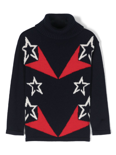Perfect Moment Kids' Blue Shooting Star Wool Sweater