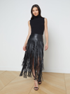 L AGENCE KAROLINA FRINGE SKIRT