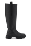Ganni Grosgrain-trimmed Rubber Knee Boots