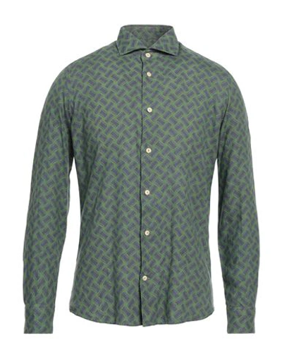 Drumohr Man Shirt Green Size L Linen