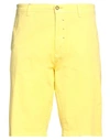 Berna Man Shorts & Bermuda Shorts Yellow Size 42 Cotton, Elastane