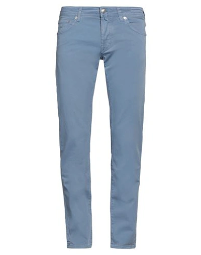 Jacob Cohёn Man Pants Light Blue Size 33 Cotton, Elastane In Blue