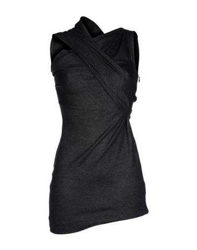 Dsquared2 Woman Mini Dress Lead Size S Wool, Polyamide, Elastane In Grey