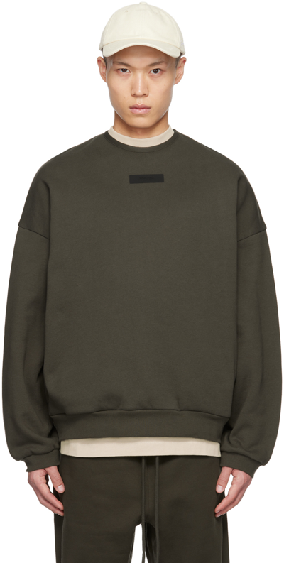Essentials Gray Crewneck Sweatshirt In Ink